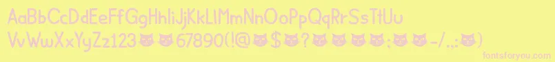 MinouDemo Font – Pink Fonts on Yellow Background