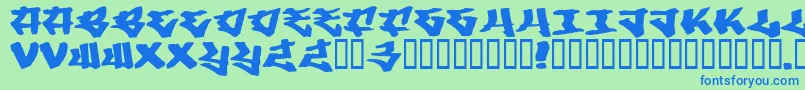 フォントWriters3 – 青い文字は緑の背景です。