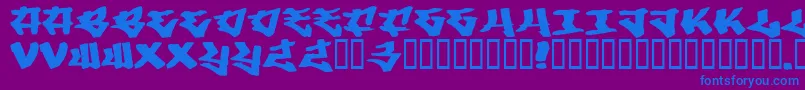 フォントWriters3 – 紫色の背景に青い文字