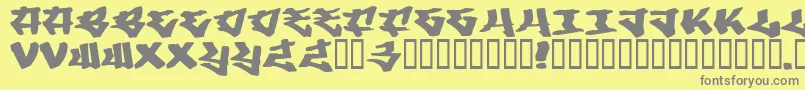 フォントWriters3 – 黄色の背景に灰色の文字