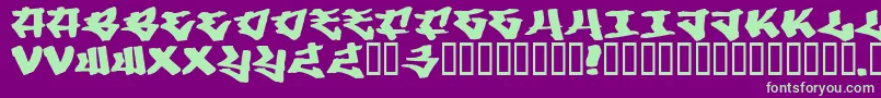 フォントWriters3 – 紫の背景に緑のフォント
