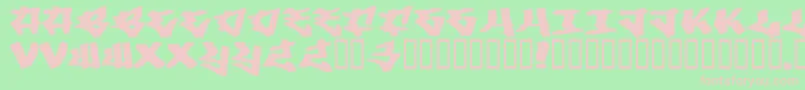 Writers3-Schriftart – Rosa Schriften auf grünem Hintergrund