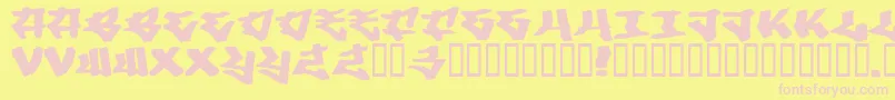 Writers3 Font – Pink Fonts on Yellow Background