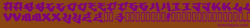 フォントWriters3 – 紫色のフォント、茶色の背景