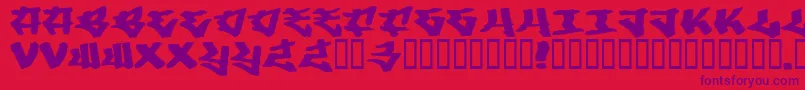 Writers3 Font – Purple Fonts on Red Background