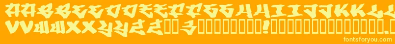 フォントWriters3 – オレンジの背景に黄色の文字