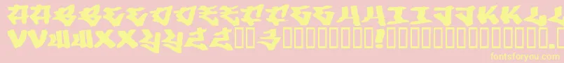 Writers3 Font – Yellow Fonts on Pink Background