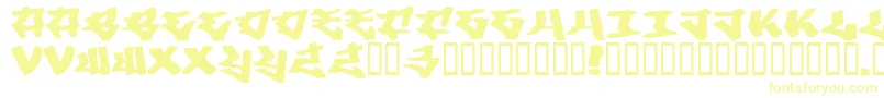 フォントWriters3 – 白い背景に黄色の文字