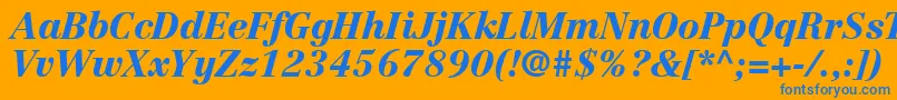 CenturyRepriseBlackSsiBlackItalic Font – Blue Fonts on Orange Background