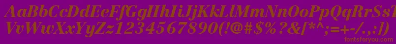 CenturyRepriseBlackSsiBlackItalic-fontti – ruskeat fontit violetilla taustalla