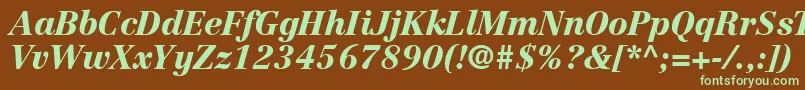 Шрифт CenturyRepriseBlackSsiBlackItalic – зелёные шрифты на коричневом фоне