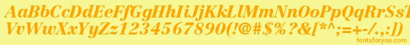 CenturyRepriseBlackSsiBlackItalic Font – Orange Fonts on Yellow Background