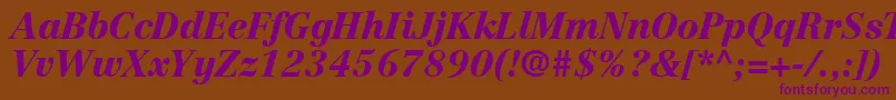 CenturyRepriseBlackSsiBlackItalic Font – Purple Fonts on Brown Background