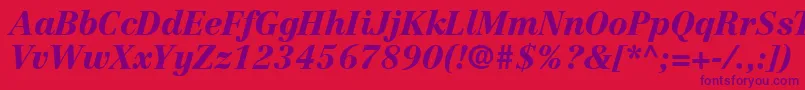 CenturyRepriseBlackSsiBlackItalic Font – Purple Fonts on Red Background