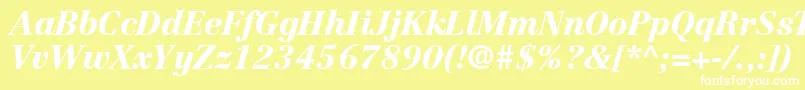 CenturyRepriseBlackSsiBlackItalic Font – White Fonts on Yellow Background