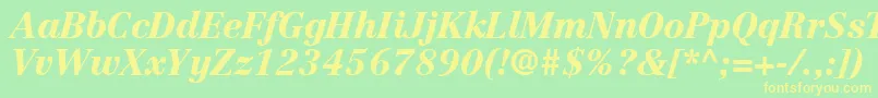 CenturyRepriseBlackSsiBlackItalic Font – Yellow Fonts on Green Background