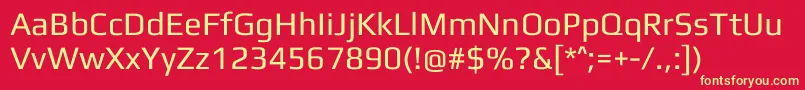 PlayRegular Font – Yellow Fonts on Red Background