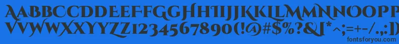 フォントCinzeldecorativeBlack – 黒い文字の青い背景
