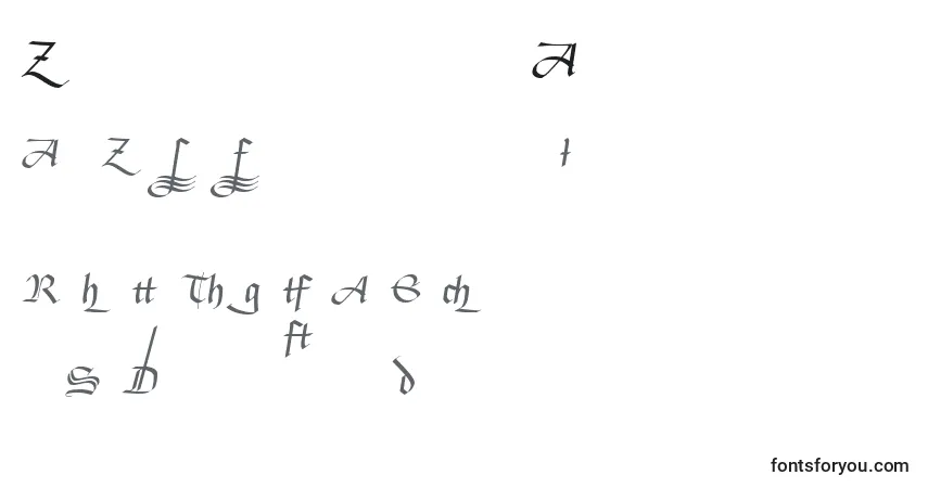 A fonte BuckinghamfrakturLtAlternate – alfabeto, números, caracteres especiais