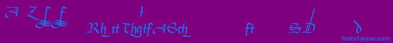 BuckinghamfrakturLtAlternate Font – Blue Fonts on Purple Background