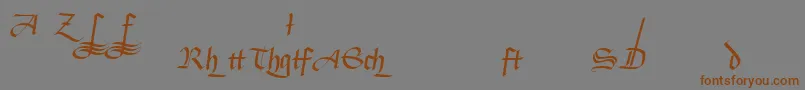 Więcej informacji o czcionce BuckinghamfrakturLtAlternate Czcionka BuckinghamfrakturLtAlternate – brązowe czcionki na szarym tle