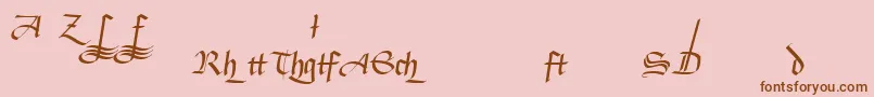 BuckinghamfrakturLtAlternate-Schriftart – Braune Schriften auf rosa Hintergrund