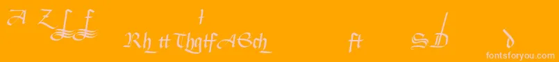 BuckinghamfrakturLtAlternate-Schriftart – Rosa Schriften auf orangefarbenem Hintergrund