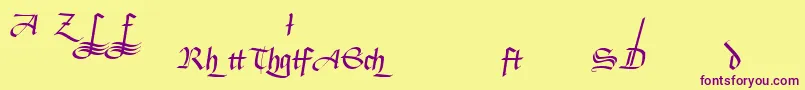 BuckinghamfrakturLtAlternate-Schriftart – Violette Schriften auf gelbem Hintergrund