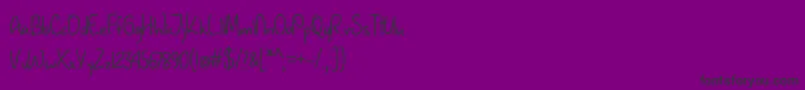 Fonte JanuaryHandwritingOtf – fontes pretas em um fundo violeta