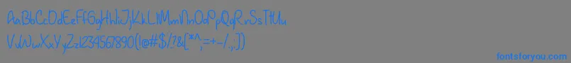 JanuaryHandwritingOtf-Schriftart – Blaue Schriften auf grauem Hintergrund