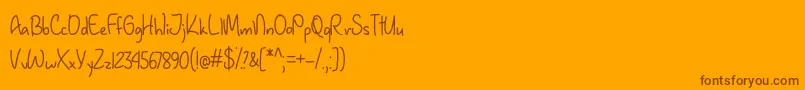 JanuaryHandwritingOtf Font – Brown Fonts on Orange Background