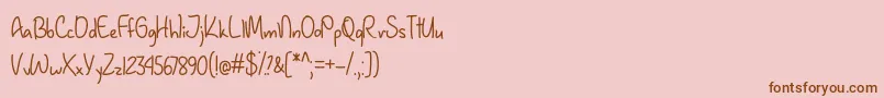 JanuaryHandwritingOtf Font – Brown Fonts on Pink Background