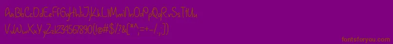 JanuaryHandwritingOtf-Schriftart – Braune Schriften auf violettem Hintergrund