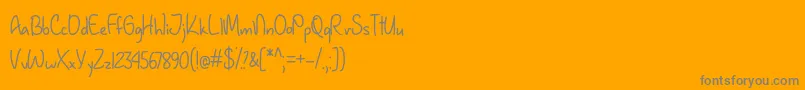 JanuaryHandwritingOtf Font – Gray Fonts on Orange Background