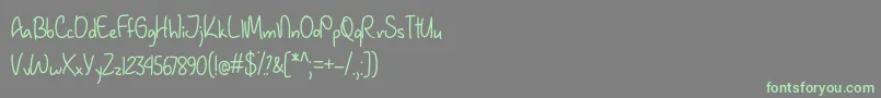 JanuaryHandwritingOtf Font – Green Fonts on Gray Background