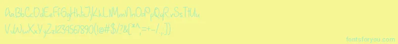 JanuaryHandwritingOtf Font – Green Fonts on Yellow Background