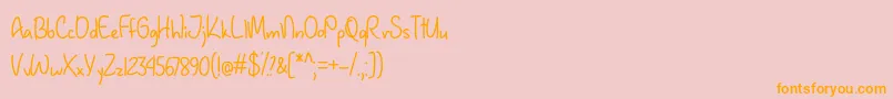 JanuaryHandwritingOtf-Schriftart – Orangefarbene Schriften auf rosa Hintergrund