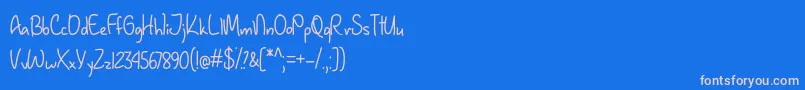 JanuaryHandwritingOtf Font – Pink Fonts on Blue Background