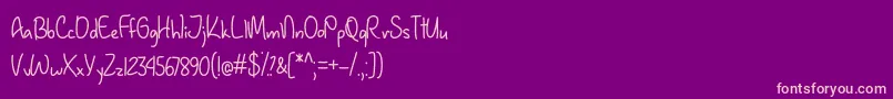 Fonte JanuaryHandwritingOtf – fontes rosa em um fundo violeta