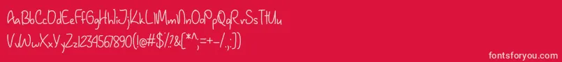 JanuaryHandwritingOtf Font – Pink Fonts on Red Background