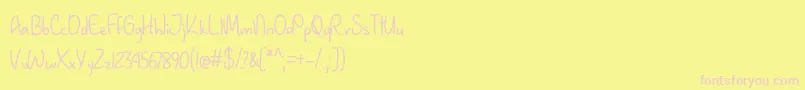 JanuaryHandwritingOtf Font – Pink Fonts on Yellow Background