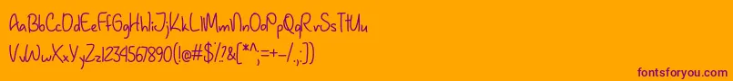 Police JanuaryHandwritingOtf – polices violettes sur fond orange