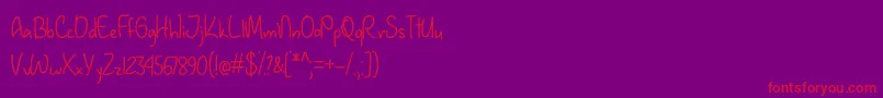 JanuaryHandwritingOtf Font – Red Fonts on Purple Background