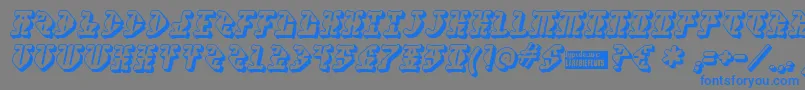 Stupefaction3D-Schriftart – Blaue Schriften auf grauem Hintergrund