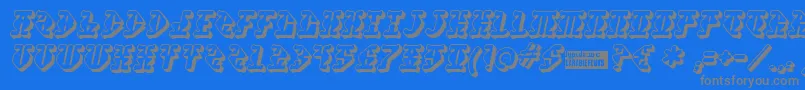 Stupefaction3D-Schriftart – Graue Schriften auf blauem Hintergrund