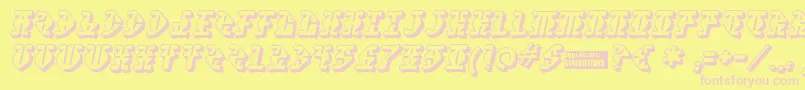 Stupefaction3D Font – Pink Fonts on Yellow Background