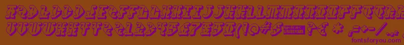 Stupefaction3D Font – Purple Fonts on Brown Background