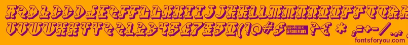 Stupefaction3D Font – Purple Fonts on Orange Background