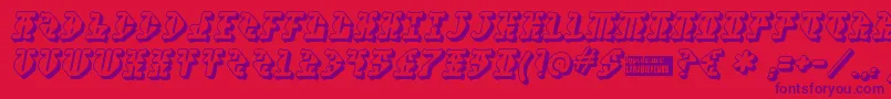 Stupefaction3D Font – Purple Fonts on Red Background