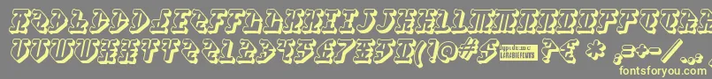 Stupefaction3D Font – Yellow Fonts on Gray Background